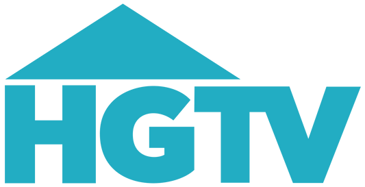 HGTV logo in blue on a white background