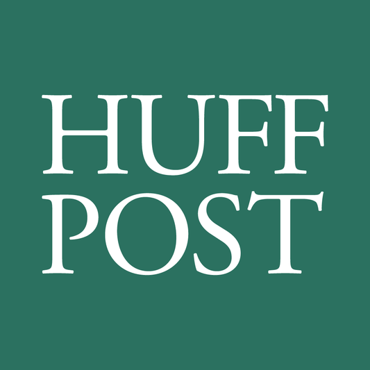 Huff Post logo in white text on a green background