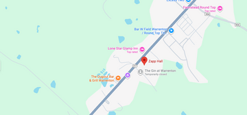 Map of a town with various locations marked, including Zapp Hall.