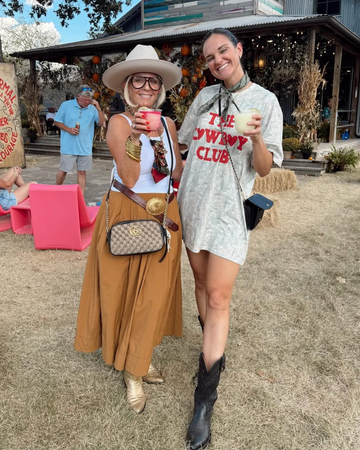 The owners of Wild Honey TX drinking cocktails at Round Top Texas